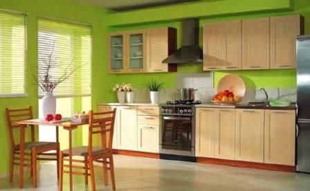 Современные обои для кухни зеленого цвета