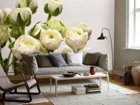 фотообои цветы в гостиной фотообои цветы в гостиной